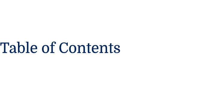 Table of Contents