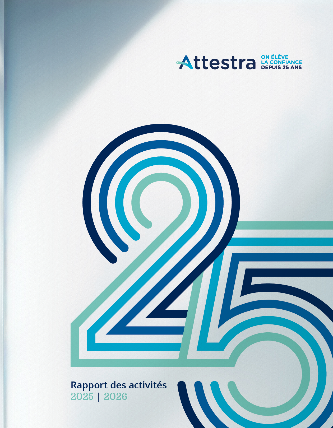 A blue and white poster with the number 25 on it. Description generated by AI
