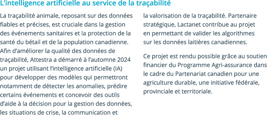 L’intelligence artificielle au service de la tra abilit La tra abilit  animale, reposant sur des donn es fiables et ...